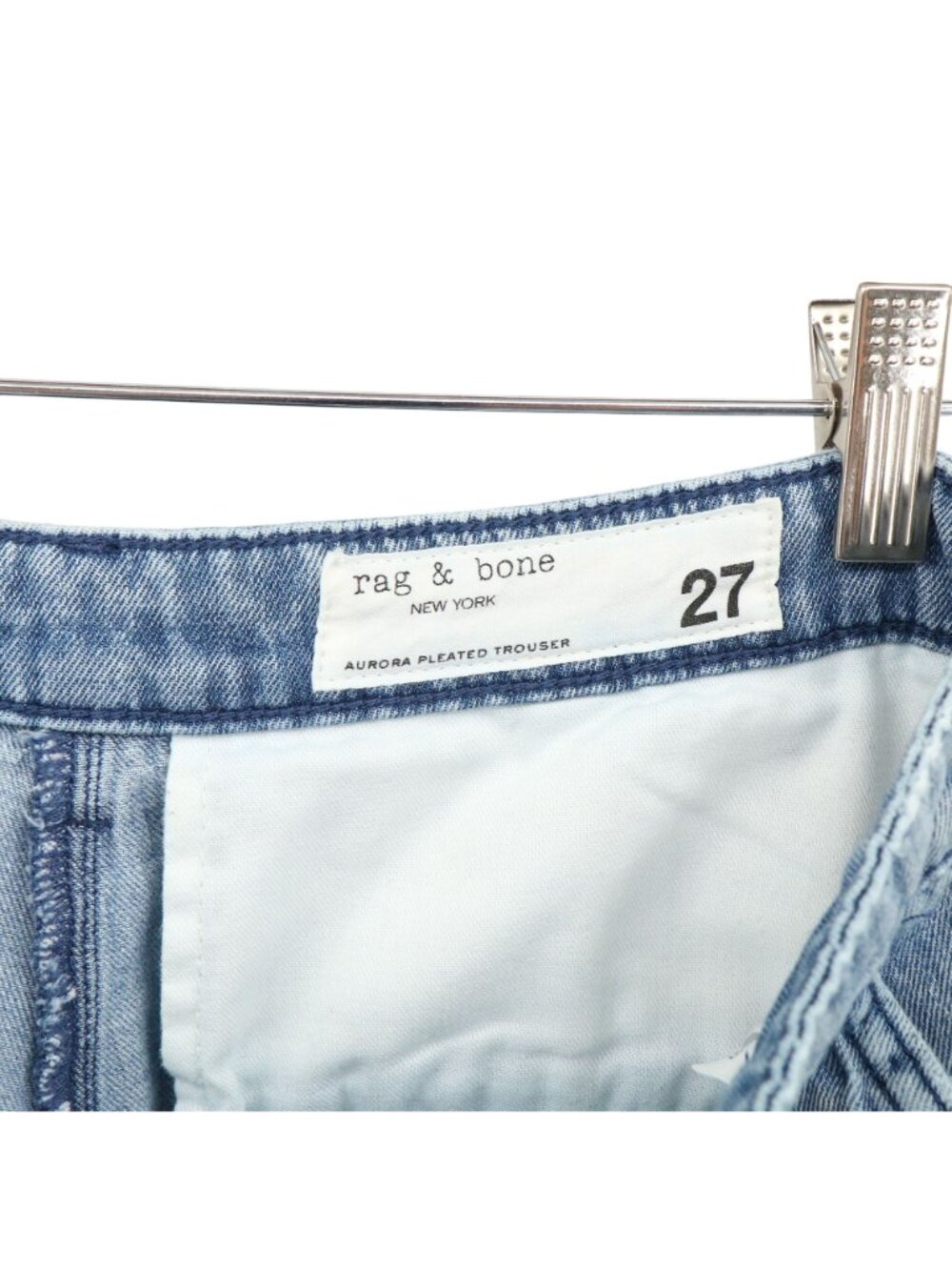 Rag & Bone Aurora Pleated Trouser Wide Leg Jeans in Winwood 27 - Picture 9 of 9